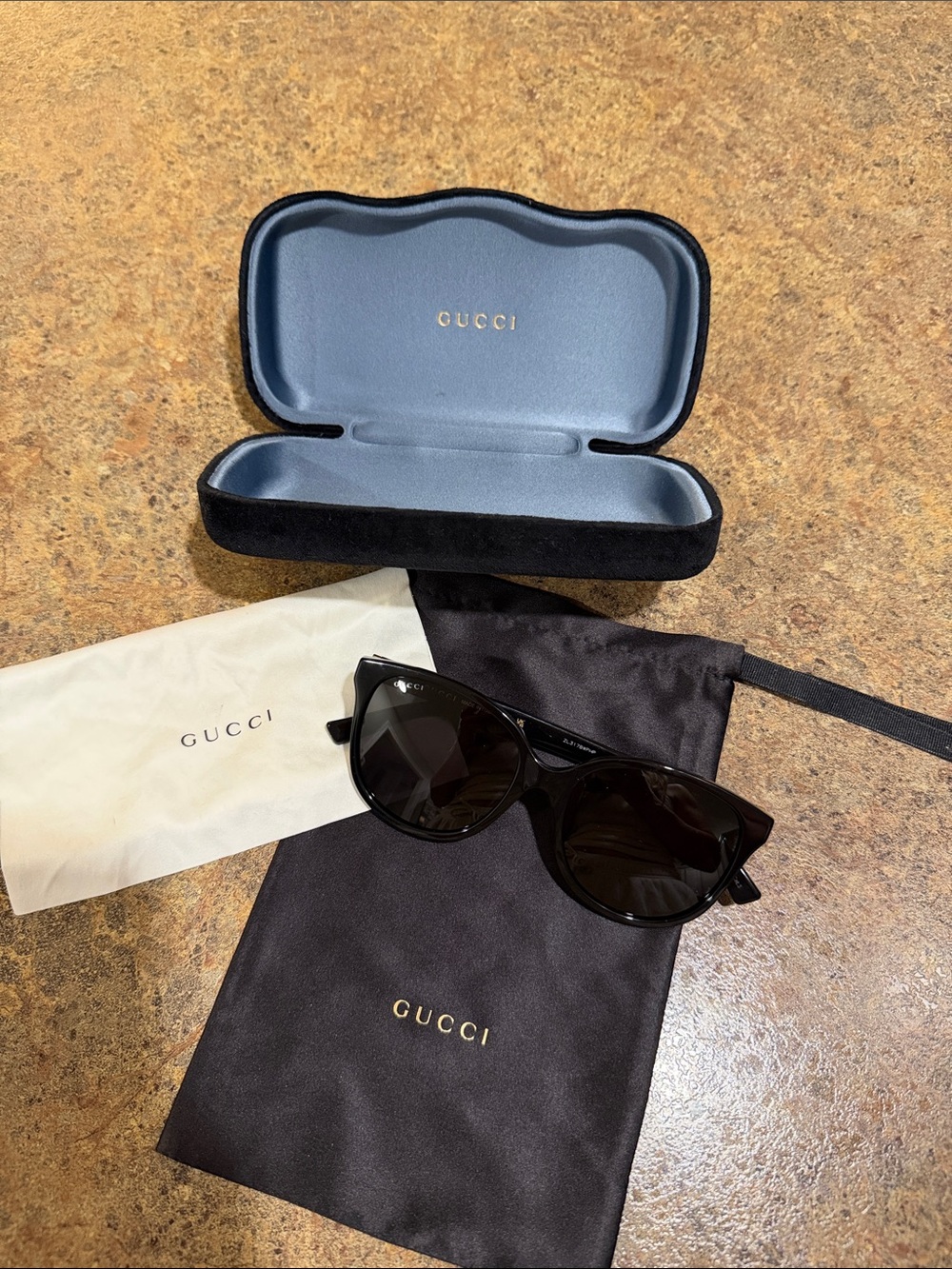 Gucci Black Sunglasses with Dark Lenses
